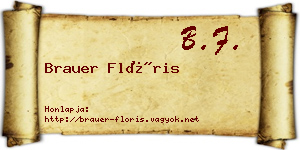Brauer Flóris névjegykártya